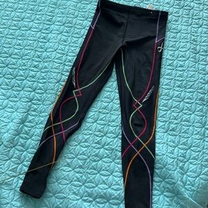 CW-X Womens Black Stabilyx Joint Support Compression Cropped Tights Size S